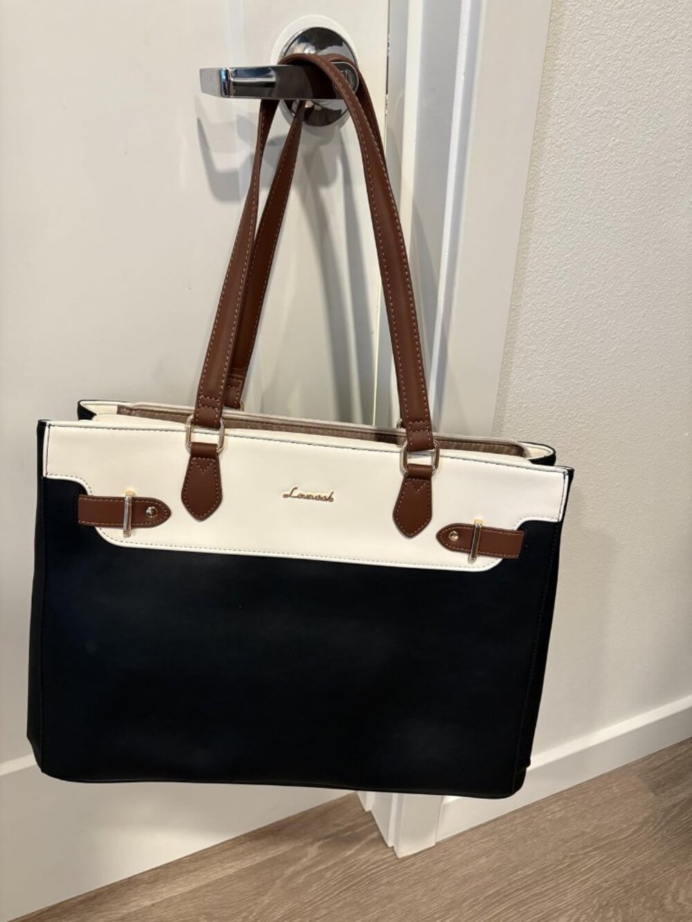 LOVEVOOK Laptop Tote Bag for Women Work, Teacher Tote Bag with Large Cup Holder - Picture 2 of 3